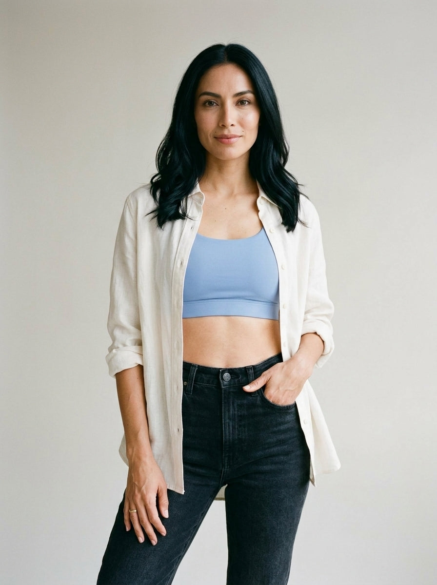 Solid Double Crisscross Back Bra Top