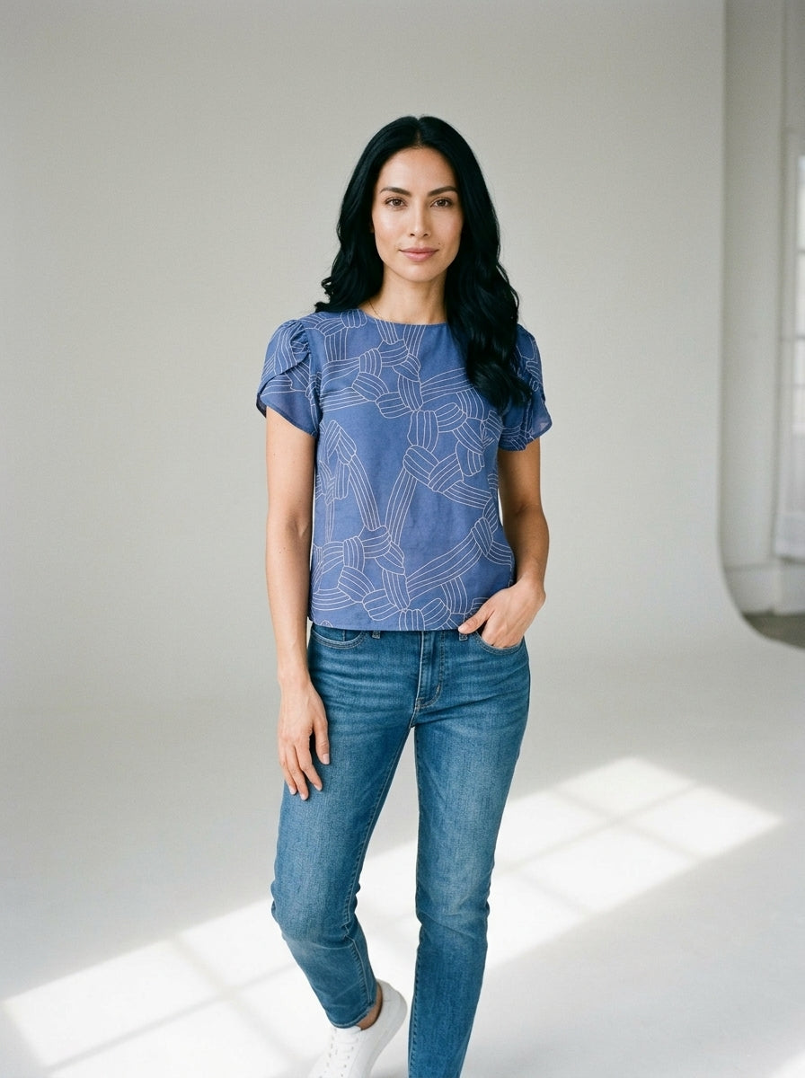 Blusa Saće Estampado Geométrico