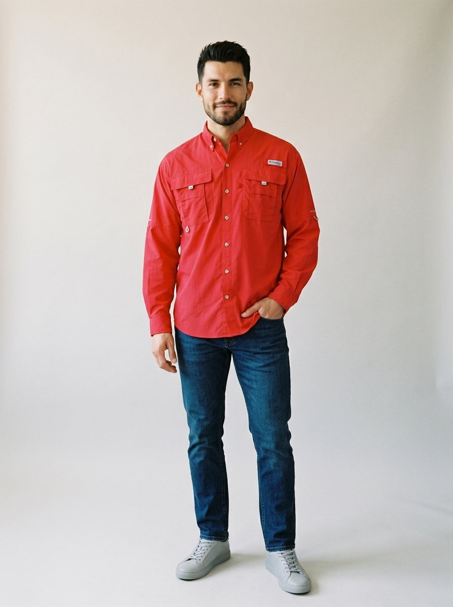Camisa Columbia Manga Larga PFG Bahama II para Hombre