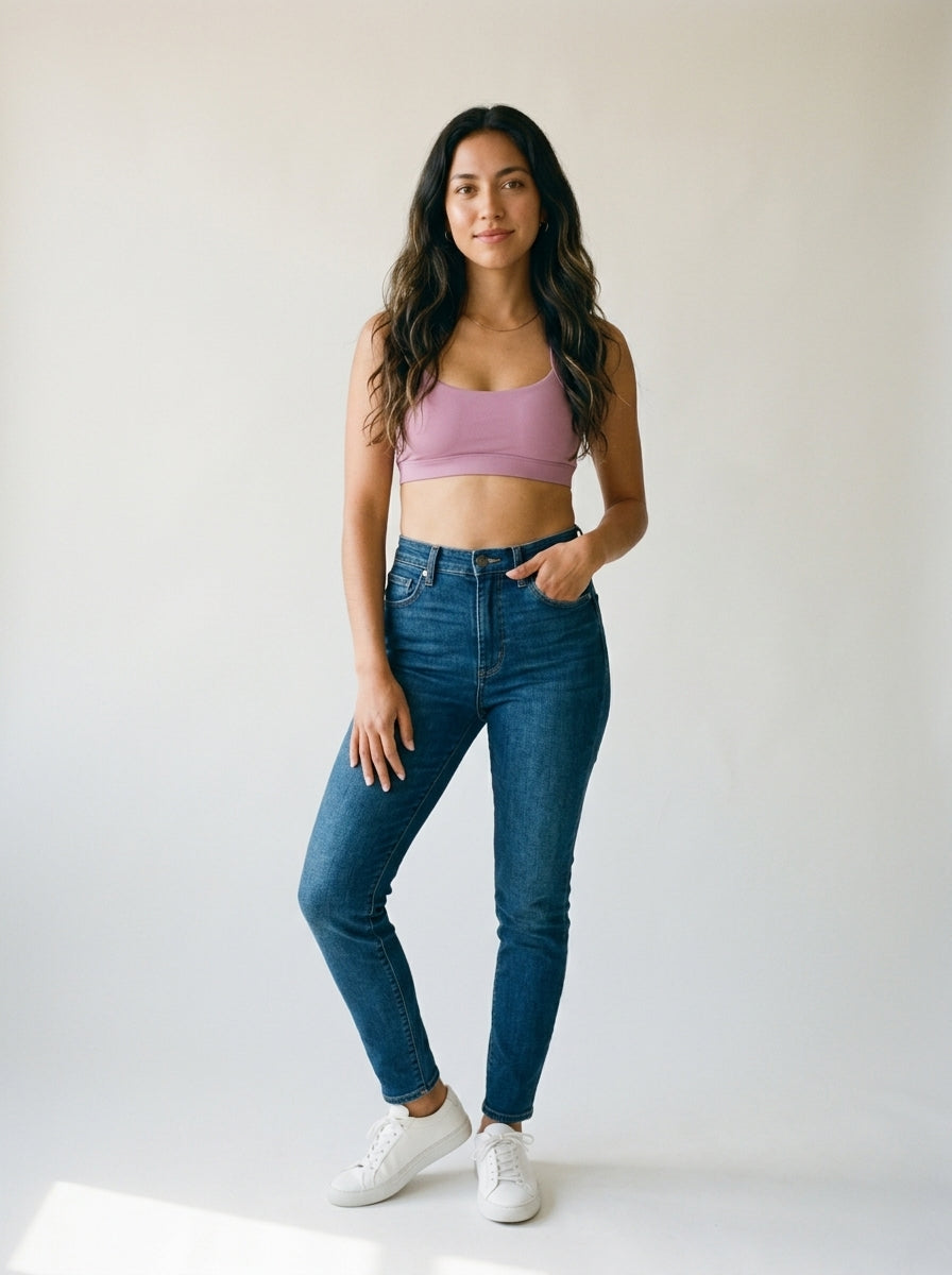 Solid Seamless Racerback Bra Top