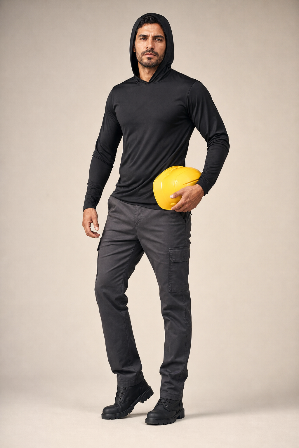 Playera Dryfit con Capucha Negro - MYLAND