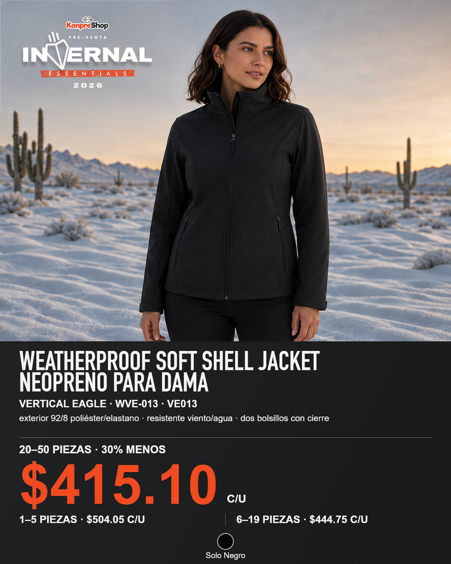 Chamarra Weatherproof Soft Shell Neopreno Vertical Eagle WVE-013 Dama — $593