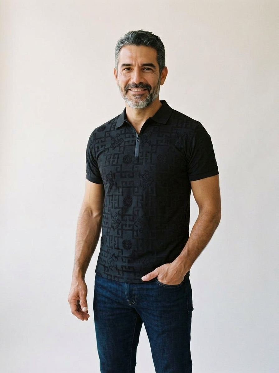 Playera Tipo Polo Pavini con Estampado