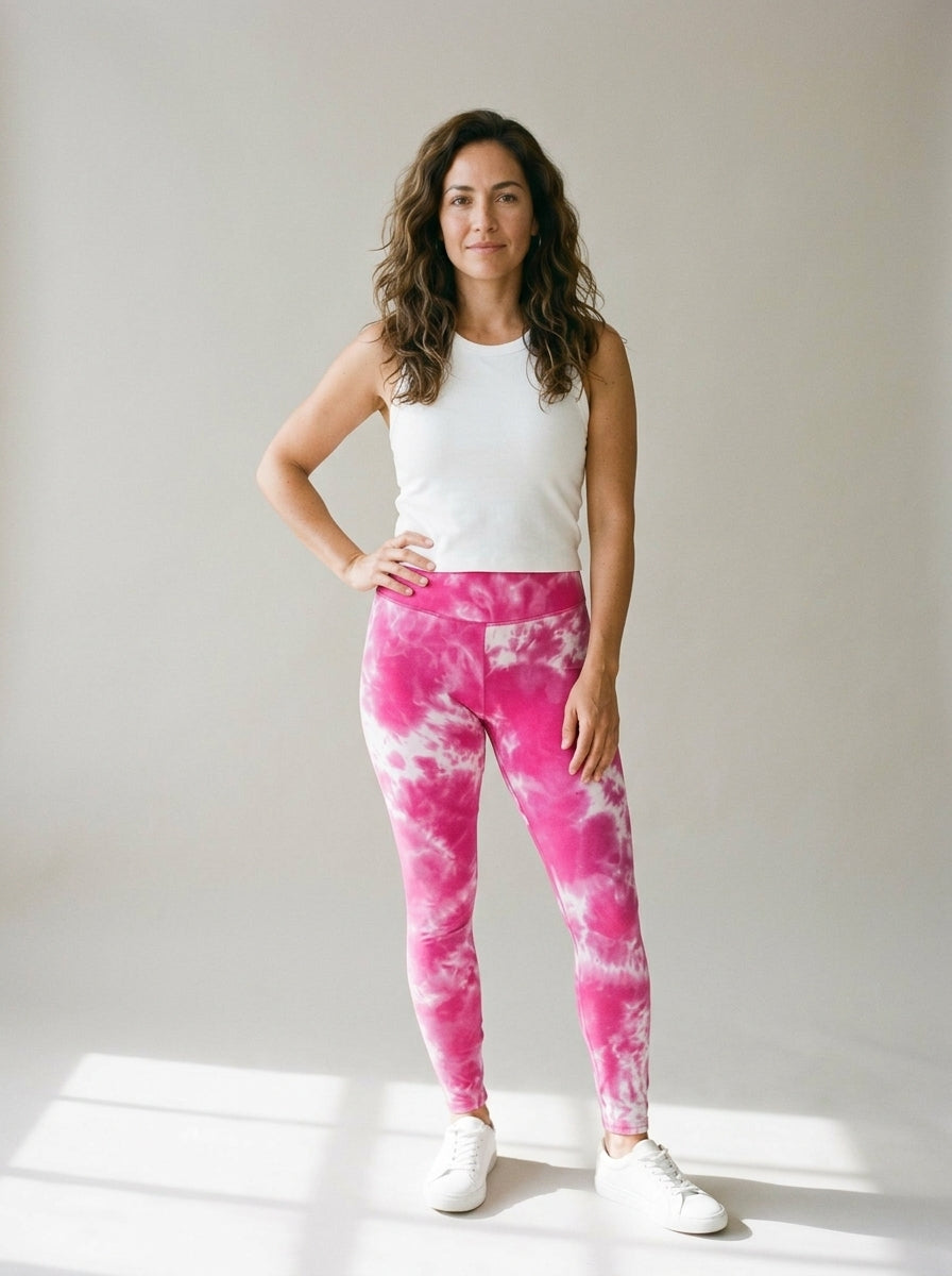 Pink Tiedye Leggings | LA Society