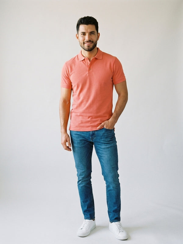 Playera Polo Coral Regular Fit