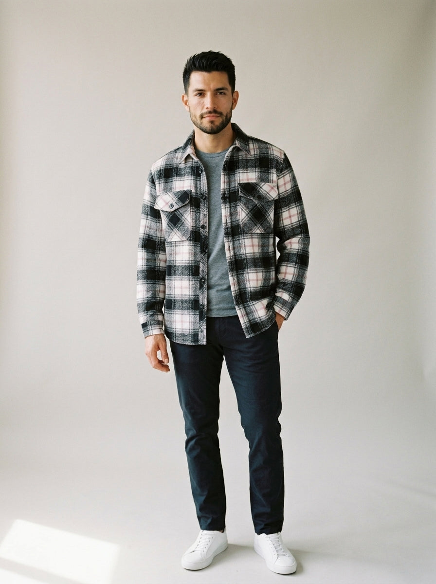 Chamarra Moda Cuadros C/forro