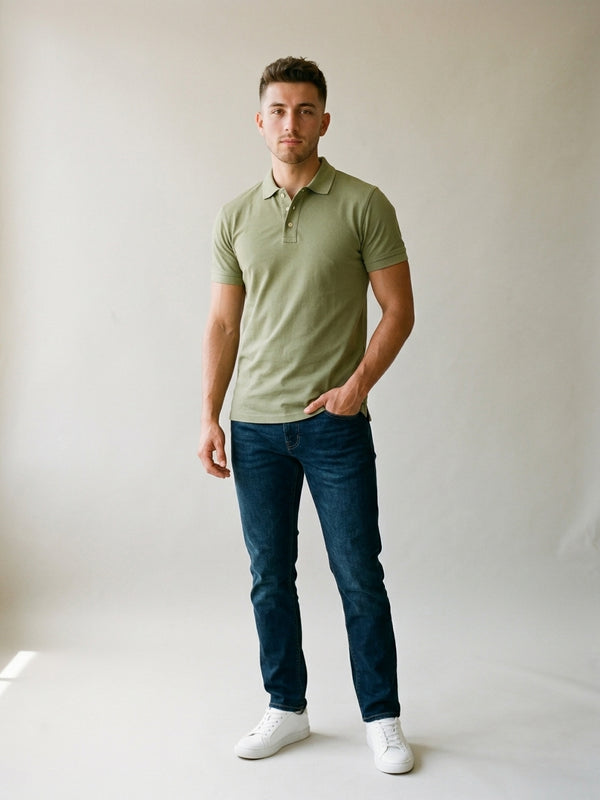 Playera Polo Hoja Regular Fit