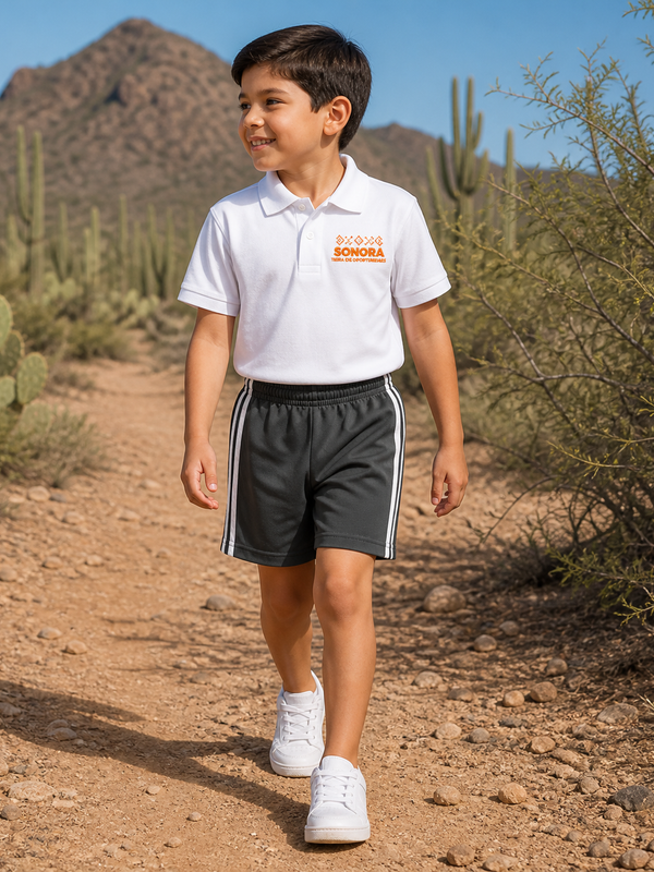 Short Deportivo Niño Gris Primaria