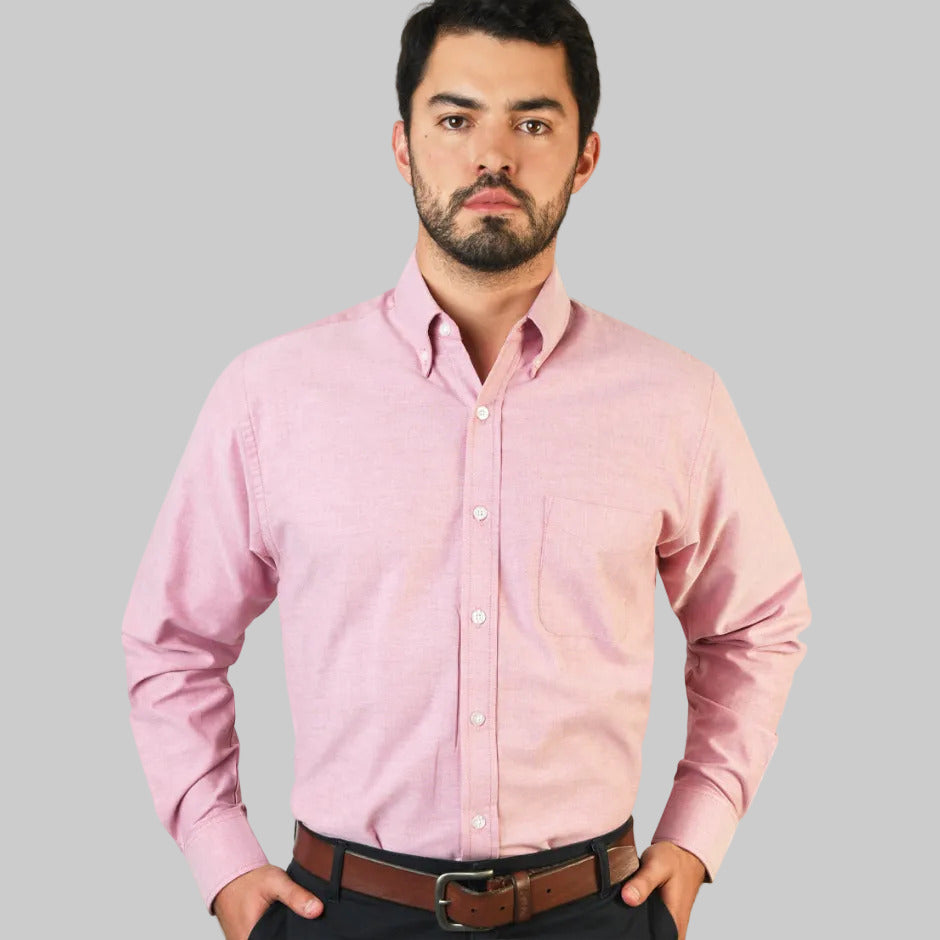 Camisa Oxford Ingles Ladrillo