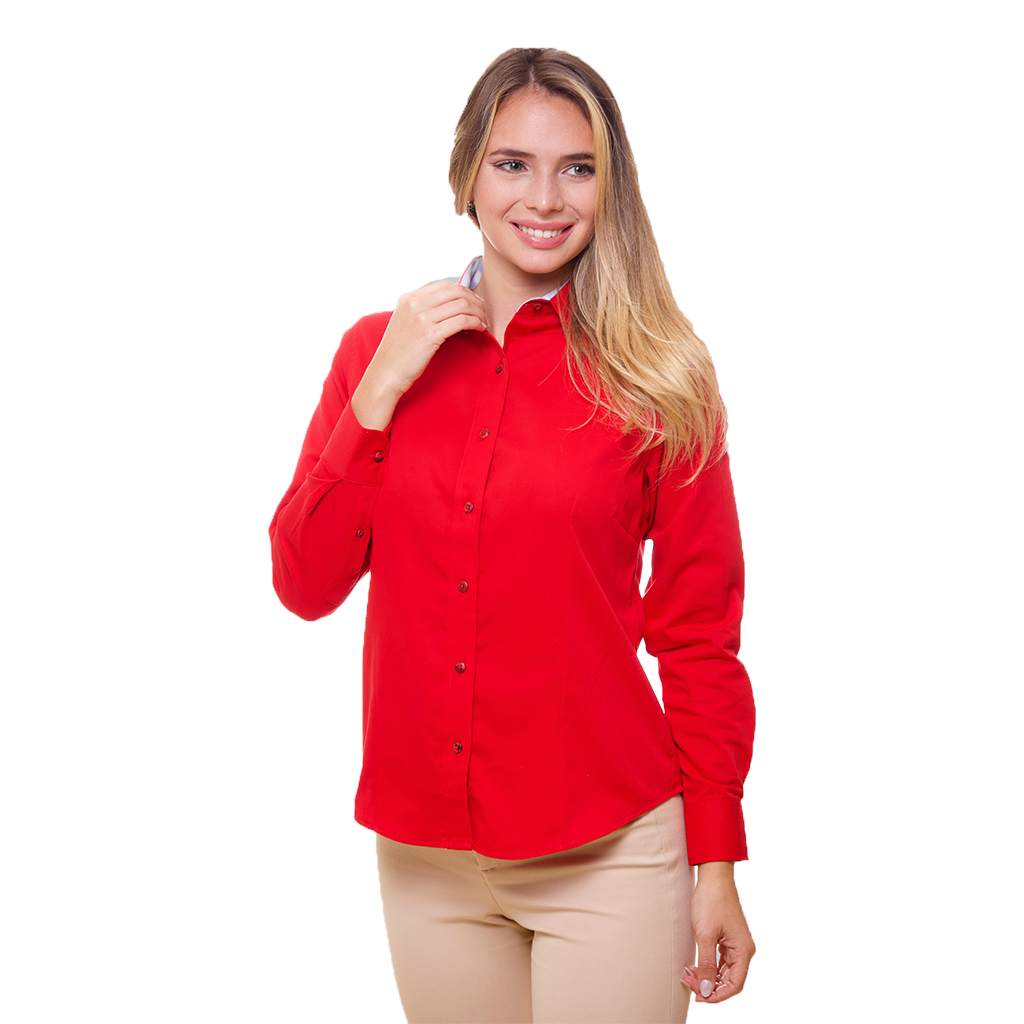 Comprar rojo BLUSA DAMA BLUE &amp; WHITE GABARDINA