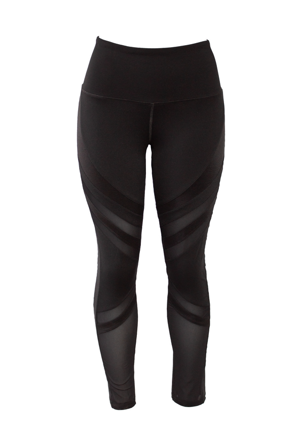 OXYGEN DIAGONAL-MESH LEGGINGS | ROSA - NEGRO