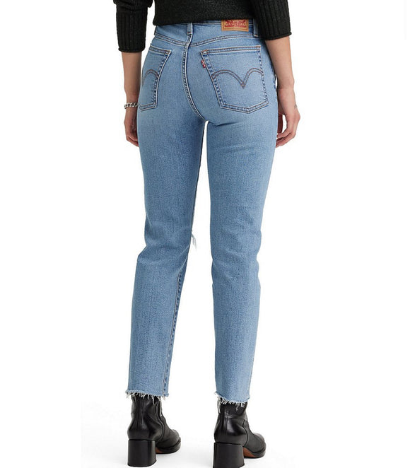 Levi's Wedgie High Rise Straight Leg Destructed Jeans 349640208