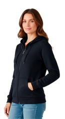 SUDADERA con Ziper Capucha y Cangurera LEEHANTON DAMA L505D-2