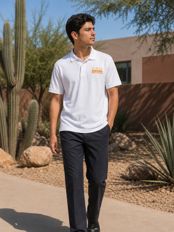 Playera Polo Caballero Assoluto Escudo Sonora Blanco