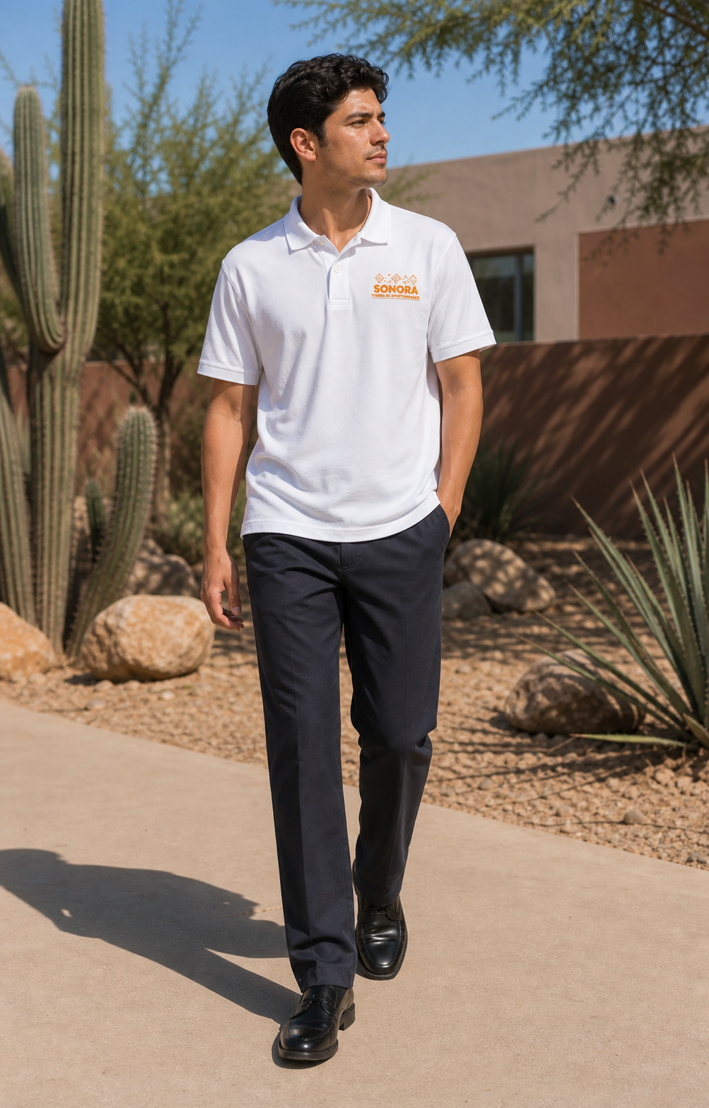 Playera Polo Caballero Assoluto Escudo Sonora Blanco