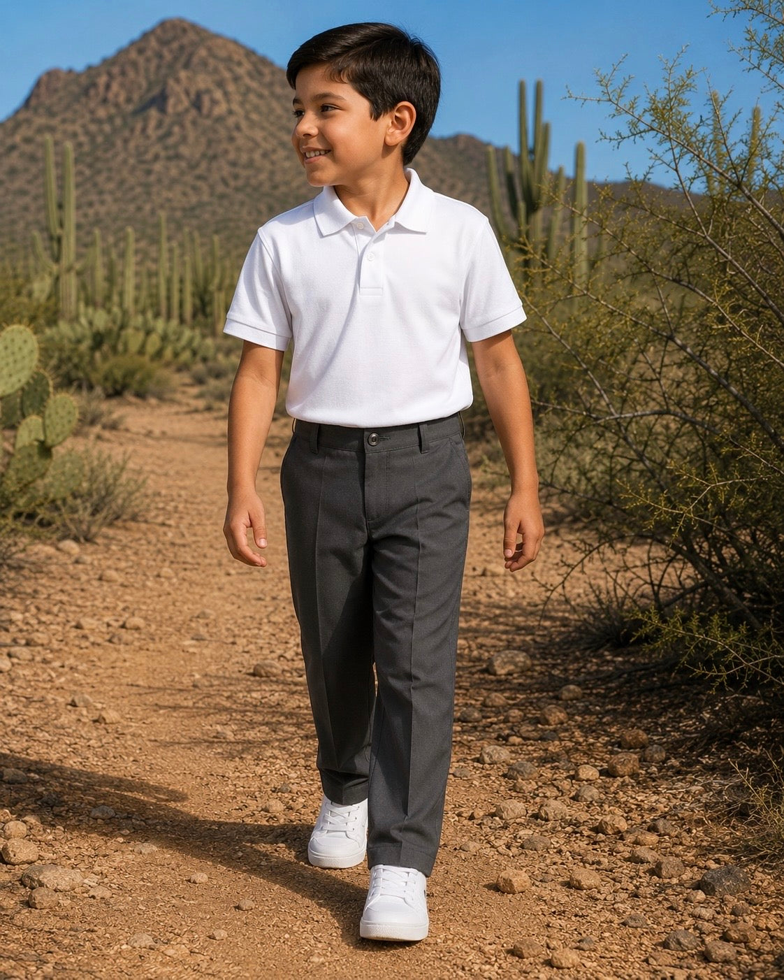 Pantalón Niño Escolar My Land M414N — Gris Charcoal — Primaria