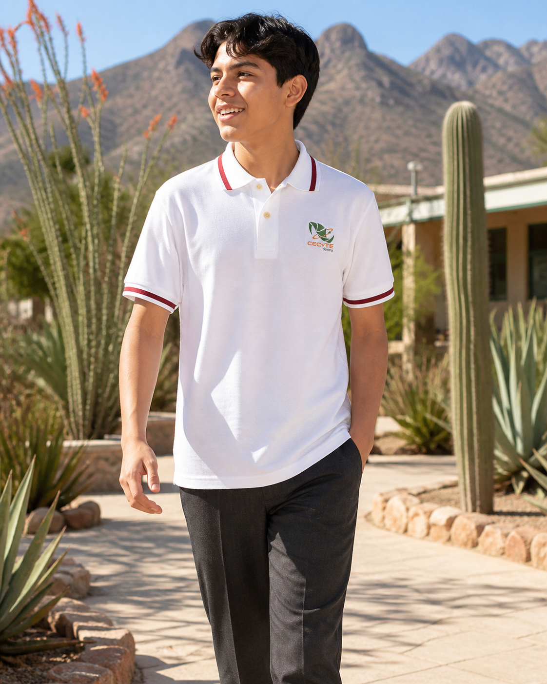 Playera Polo Caballero Cecytes
