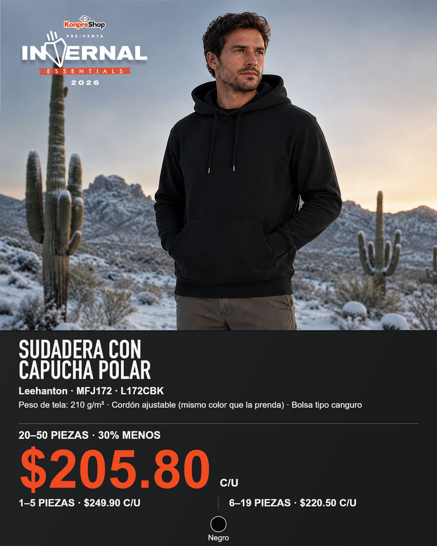 Sudadera con Capucha Polar Leehanton MFJ172 — $294