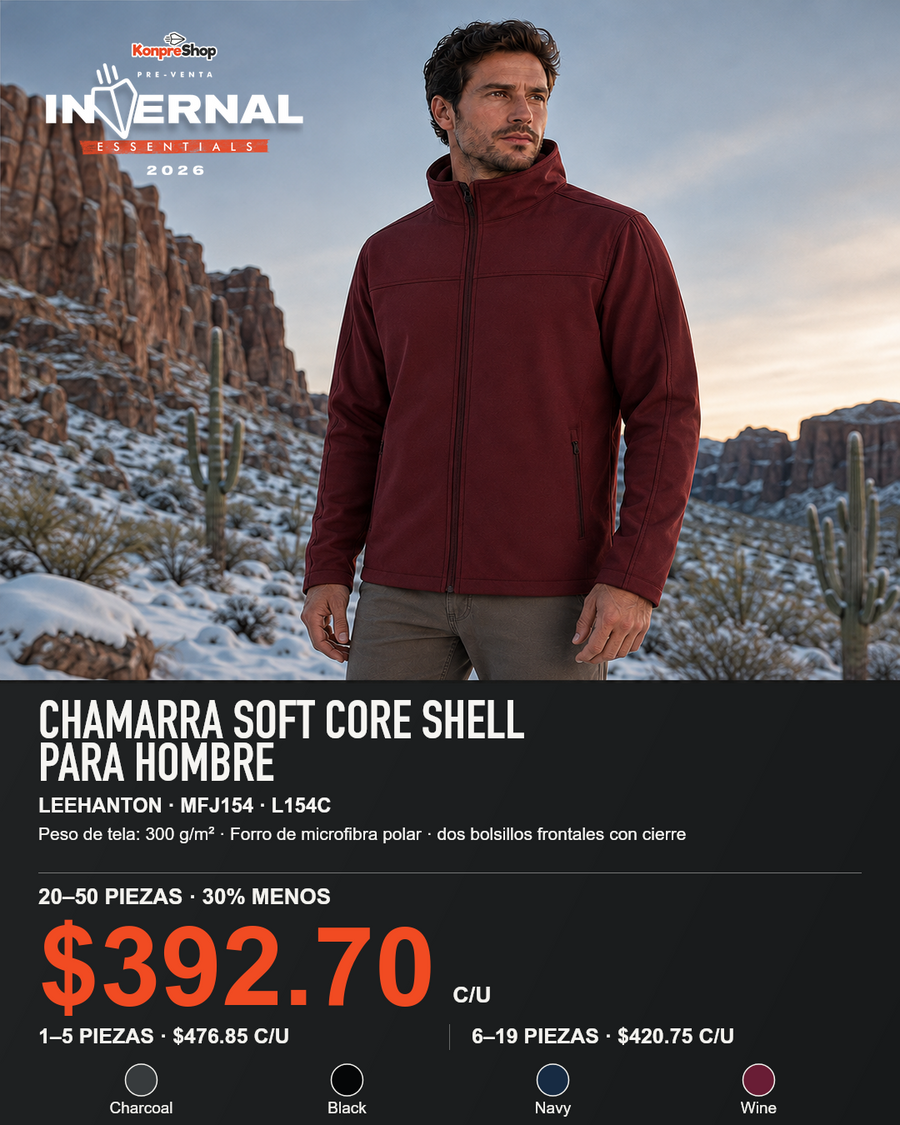 Chamarra Soft Core Shell Leehanton MFJ154 — $561