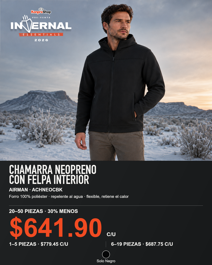 Chamarra Neopreno con Felpa Interior Airman — $917