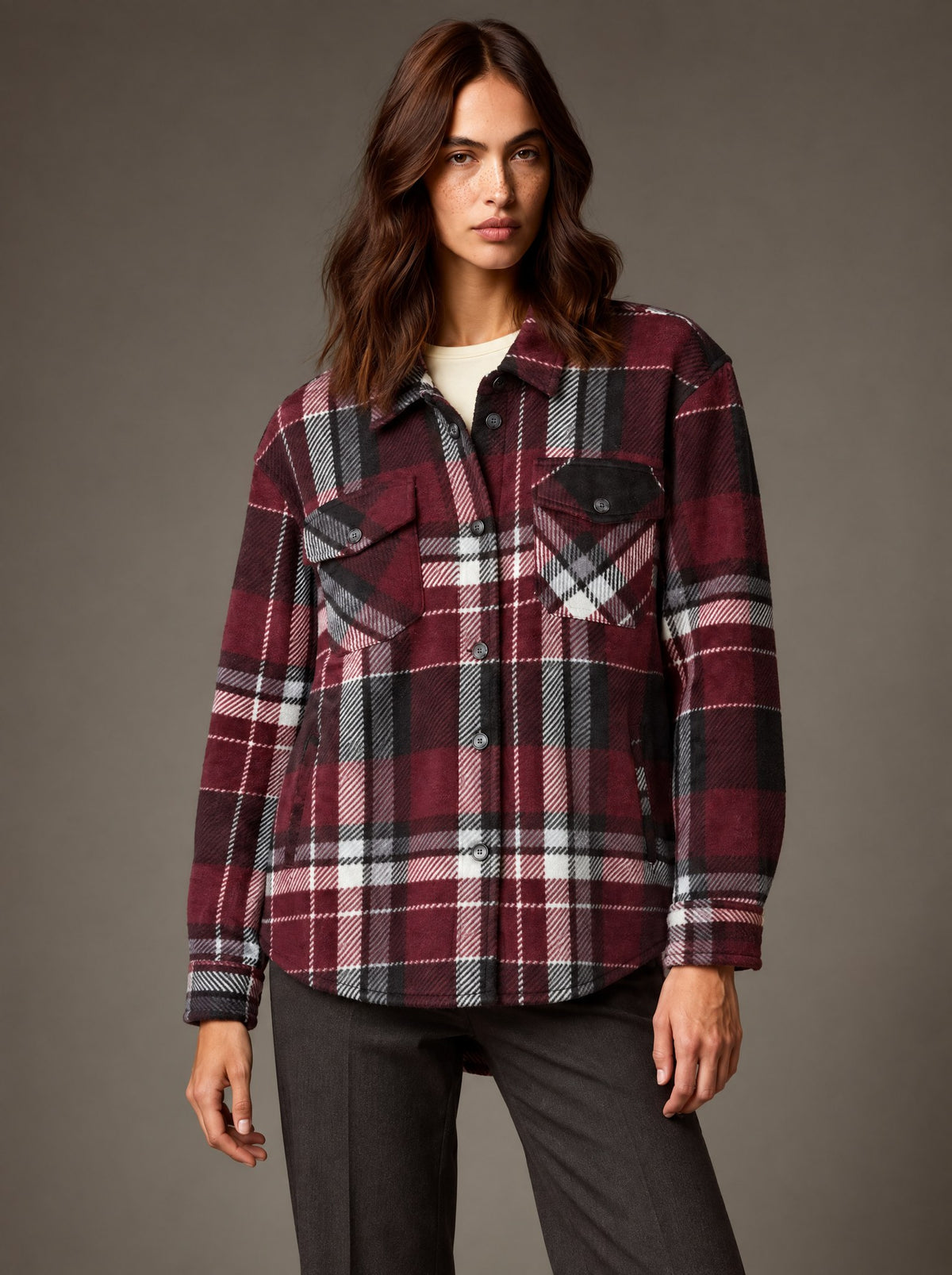 Chamarra Camisera a Cuadros con Forro Dama Vertical Eagle