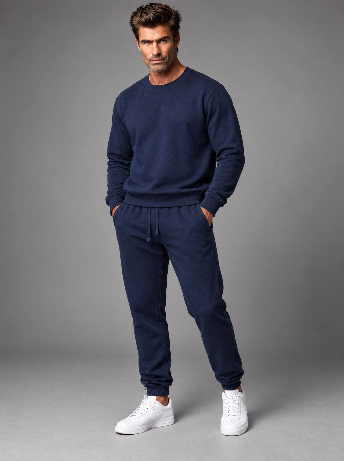 Conjunto Sudadera y Jogger Caballero Vertical Eagle – Azul Marino – frente