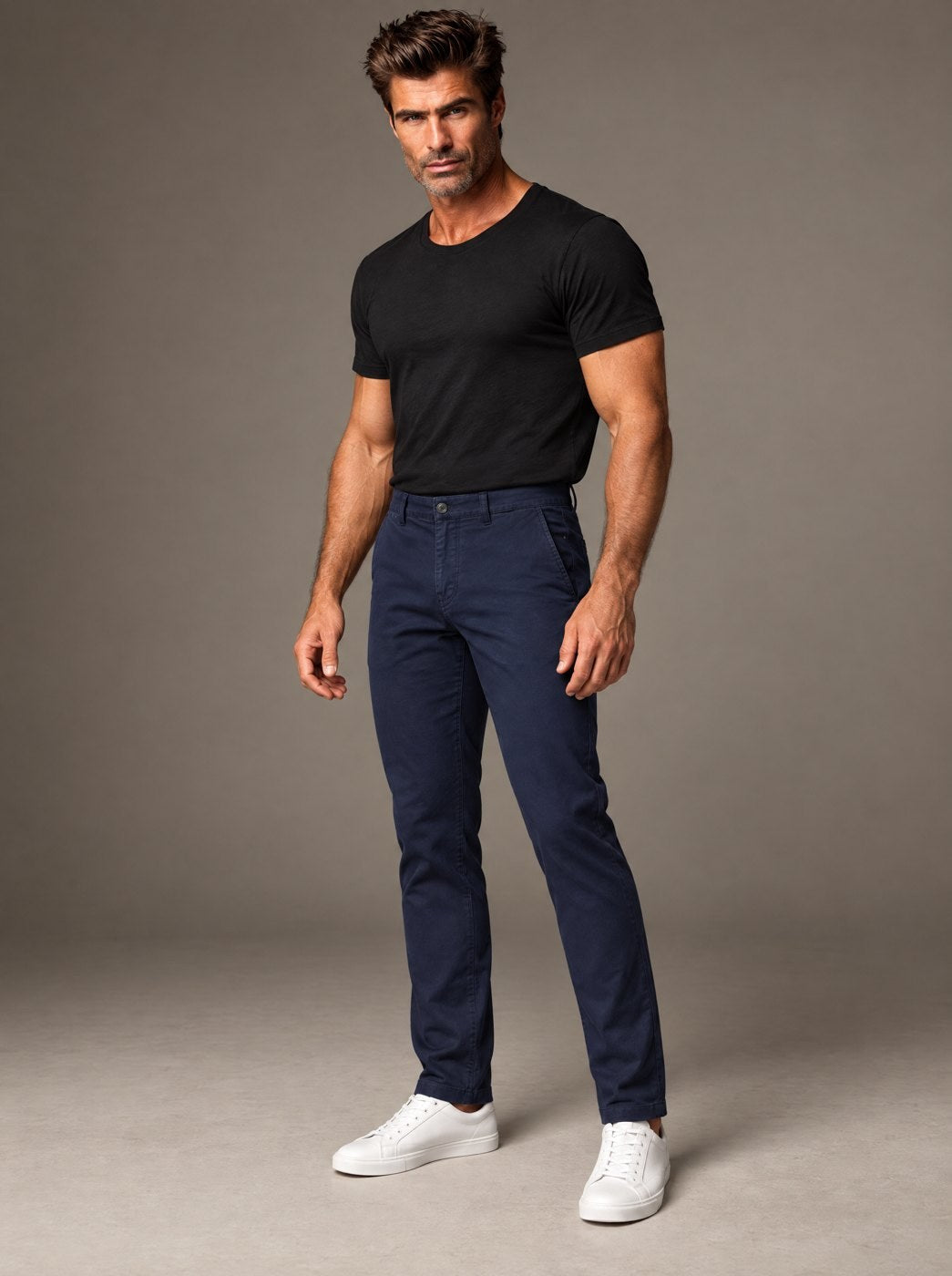 Pantalón Chino Stretch Caballero Talla Extra Vertical Eagle – Azul Marino – frente