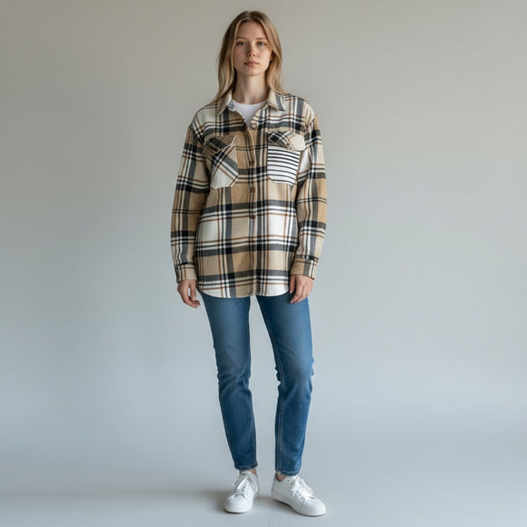 CHAMARRA MODA CUADROS C/FORRO WVE-018