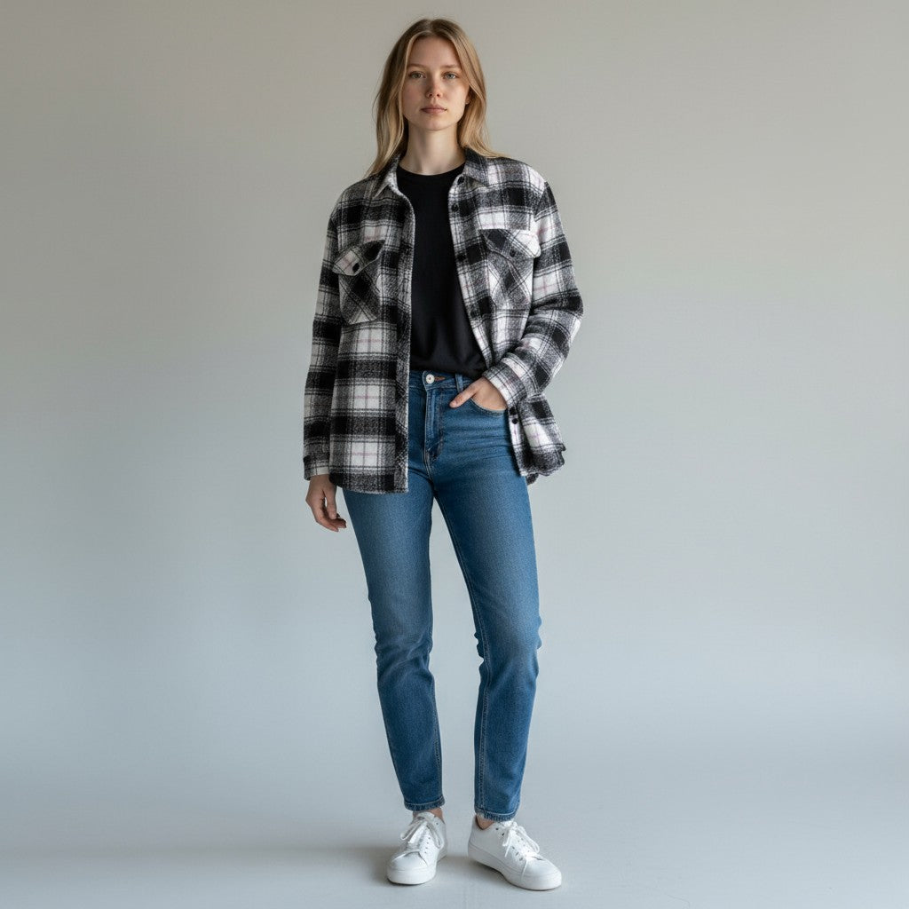 CHAMARRA MODA CUADROS C/FORRO WVE-018 — Vertical Eagle