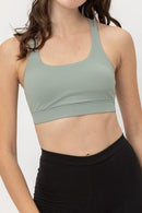 SOLID DOUBLE CRISSCROSS BACK BRA TOP- 2972TH-3