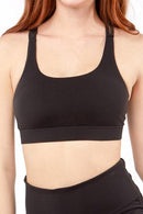 SOLID DOUBLE CRISSCROSS BACK BRA TOP- 2972TH-2