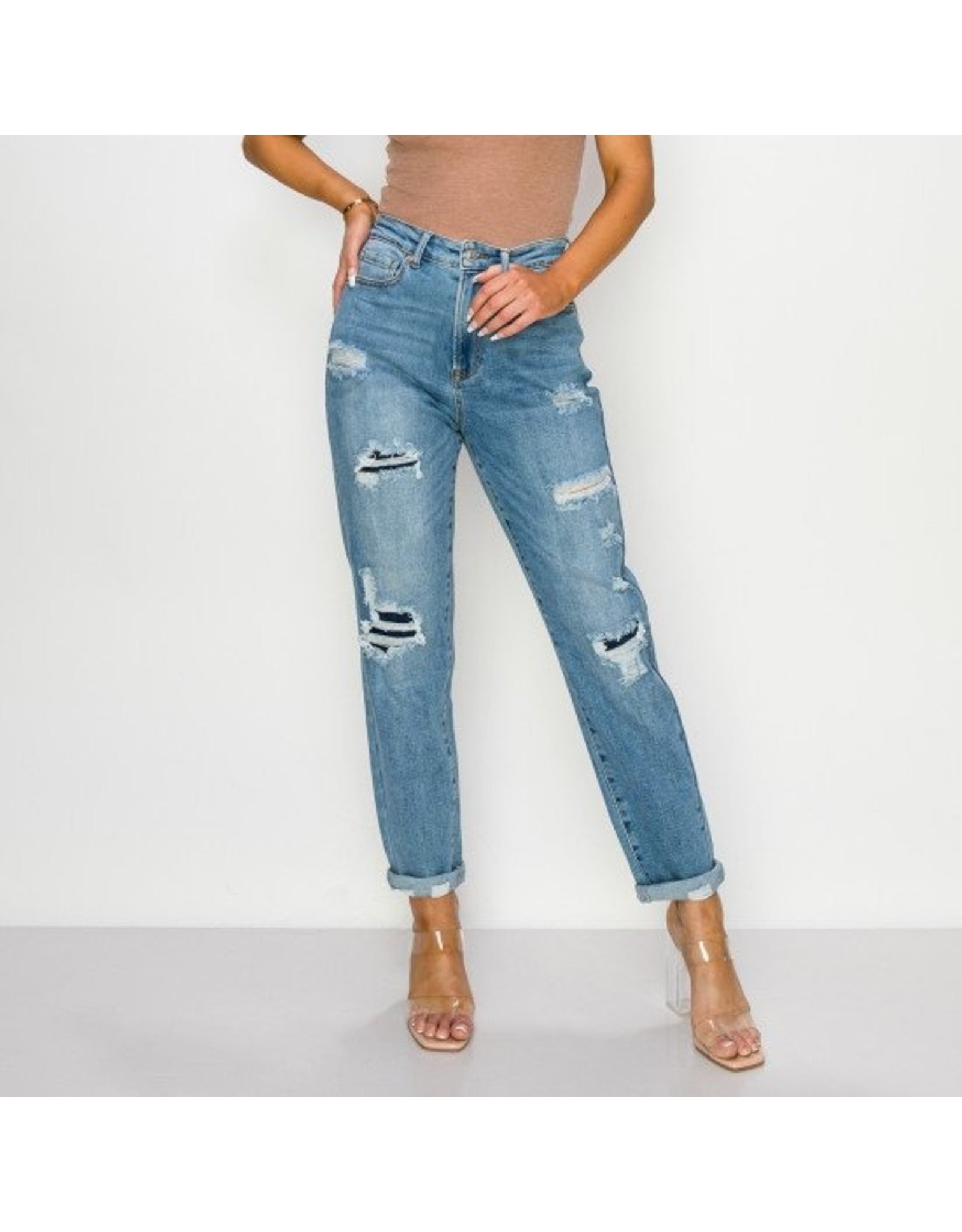 WOMEN'S MOM WAX JEANS 90254